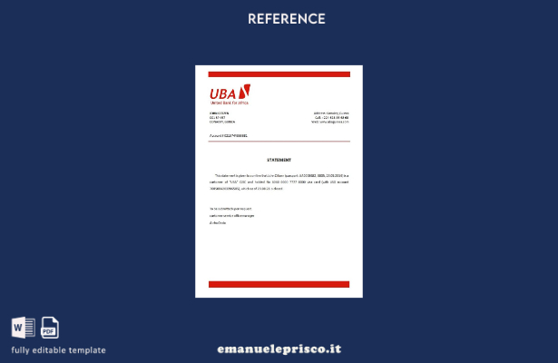 modello di riferimento chiusura UBA Guinea stile verificato